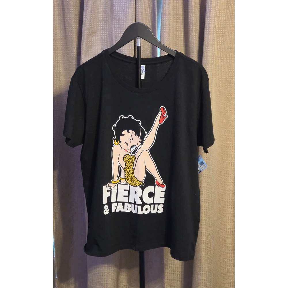 NWT Brisco Brands Betty Boop Fierce & Fabulous Graphic T-Shirt‎ Womens Size 2XL